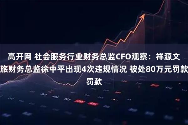 高开网 社会服务行业财务总监CFO观察：祥源文旅财务总监徐中平出现4次违规情况 被处80万元罚款